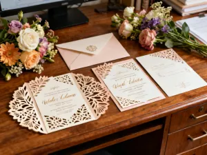 Laser cut paper art and invitations